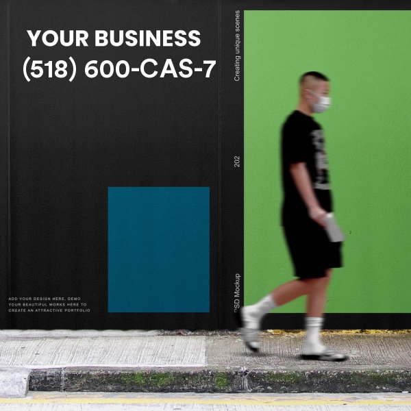 (518) 600-CAS-7 for sale - Wall