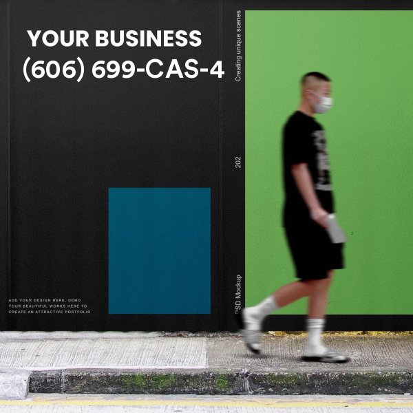 (606) 699-CAS-4 for sale - Wall